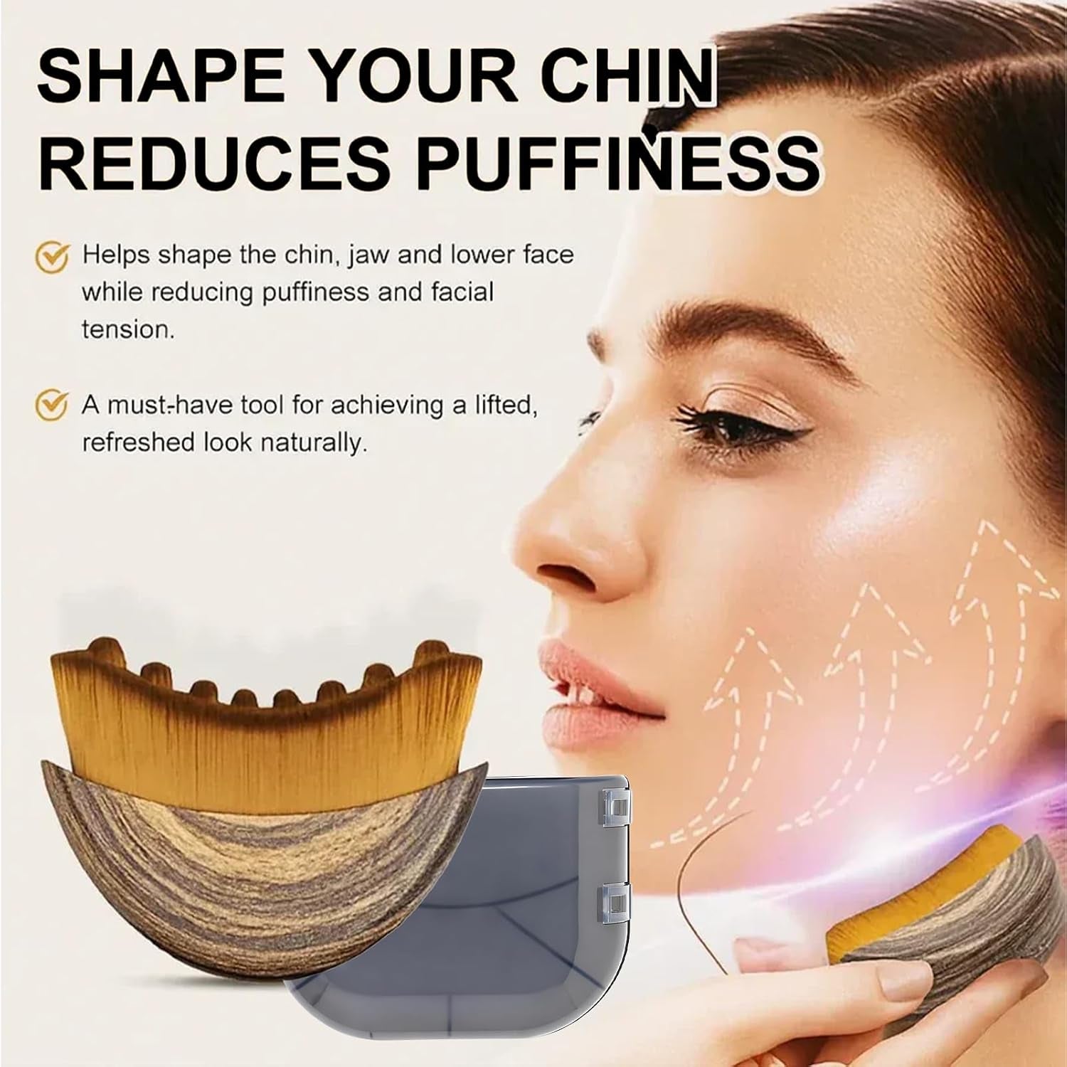 Lymphatic Contour Face Brush Ergonomic Massager for Jawline Sculpting