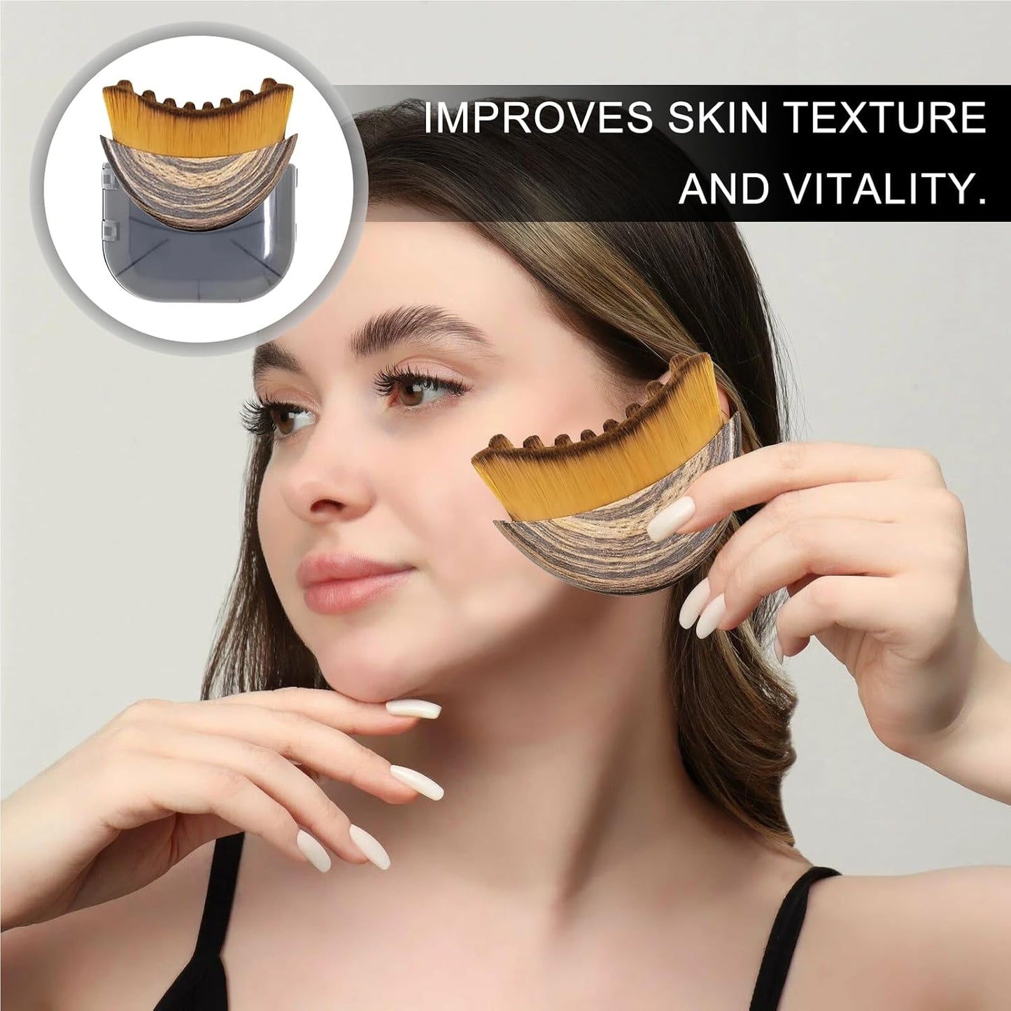 Lymphatic Contour Face Brush Ergonomic Massager for Jawline Sculpting